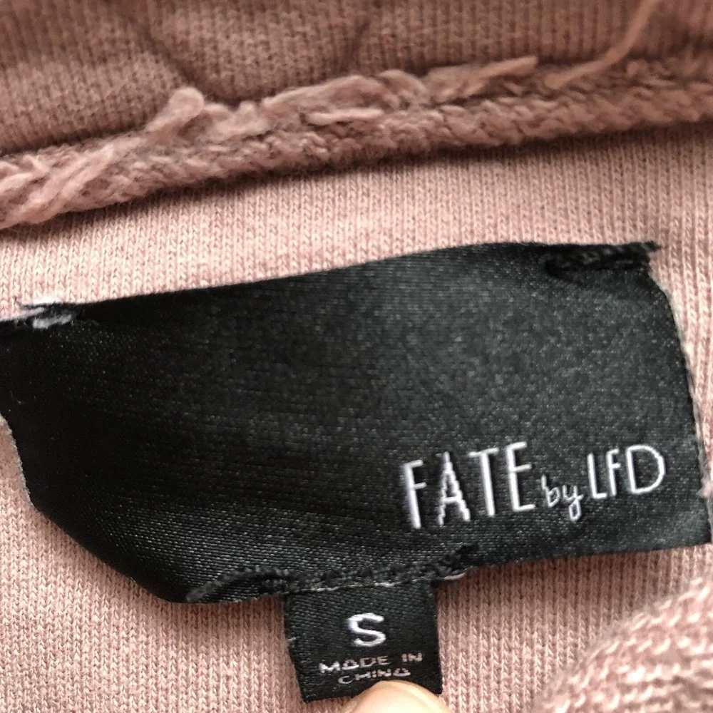 Fate by LFD Pink Asymmetric Zip Moto Sweatshirt Jacket Sz S A2311